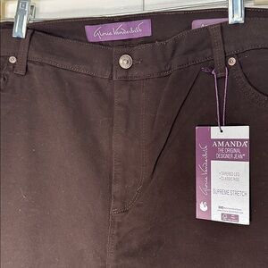 Gloria Vanderbilt Amanda Brown Tapered Leg Classic Rise Jeans 20W Supreme Stretc